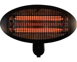 BRASQ Elektrische Terrasverwarmer Hangend PHW100 - Heater 2000W - 3 warmtestanden - Voor binnen en buiten - Spatwaterdicht - Zwart
