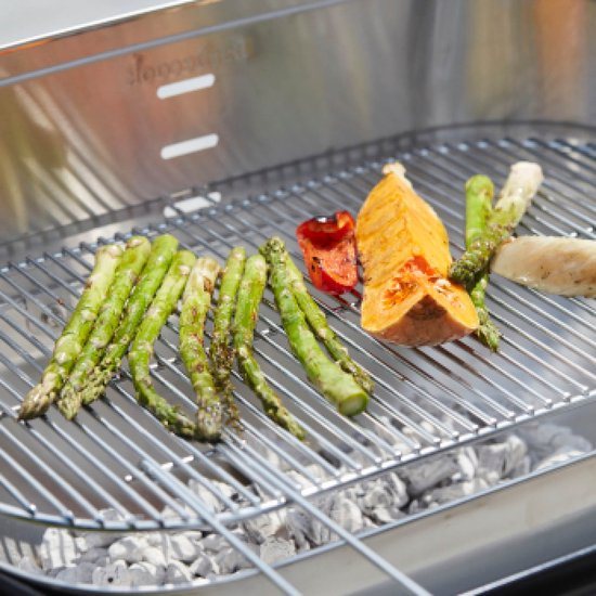 Barbecook Loewy 55 - Houtskool BBQ barbecue - Grilloppervlak 55x33cm - Incl. Windscherm, BBQ rooster en asopvangpot - RVS