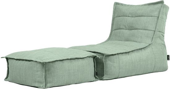 icon - Dolce Lounge Zitzak met Poef - Ligstoel - Binnen - Buiten - Saliegroen