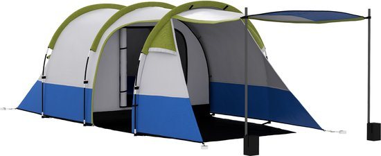 Outsunny kampeertent - polyester/glasvezel - 420x200x150 cm - groen