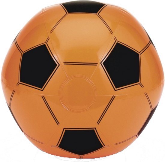 Opblaasbare oranje voetbal strandbal - Dia 30 cm - PVC - sport en spel artikelen