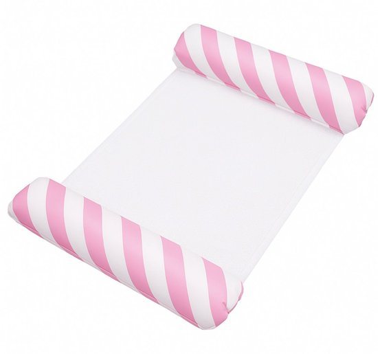 Waterhangmat - Hangmat - Opblaasbare hangmat - Waterspeelgoed - Water Hangmat - Roze gestreept
