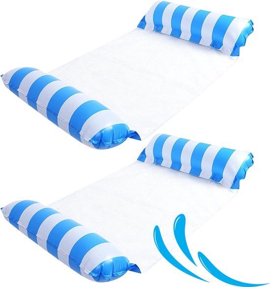 2 stuks - Waterhangmat - Luchtbed Zwembad - Luchtmatras opblaasbaar - Roze - Zwembad/Strand - Waterspeelgoed - Vakantie