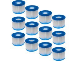 Filterpatroon - 12 stuks geschikt voor BESTWAY VI - voor Spa, Hot Tub - zwembad - jacuzzi - jacuzzi opblaasbaar - Vervangend Filter, Wit/Blauw