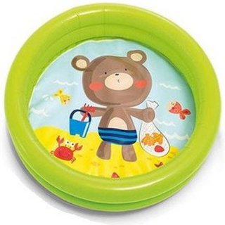 Intex kinder opblaas zwembad groen 61 cm voor dreumesen/peuters