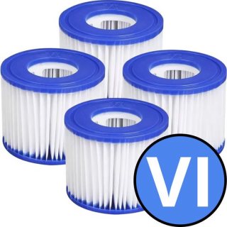 4x Jacuzzifilter VI - Geschikt voor Bestway Lay-Z-Spa Jacuzzi modellen 2014 tot 2026 - All Smiles Bubbelbad Filtercartridge VI