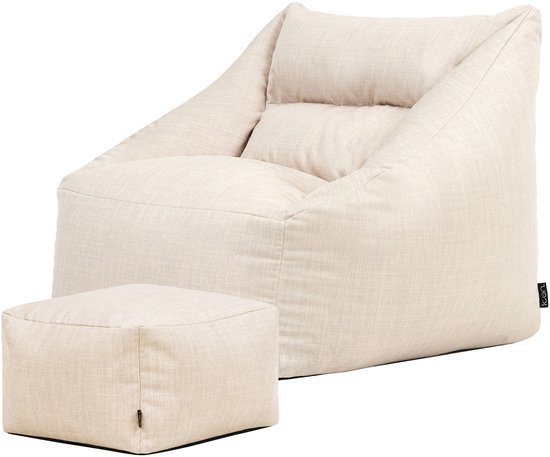 icon - Natalia XL Zitzak Fauteuil met Poef - Binnen en Buiten - Beige