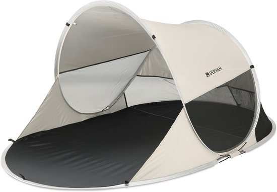 Deryan Luxe Pop Up Strandtent - Large - Anti-UV 50+ - Zand