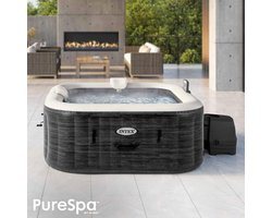 HydroLuxe Greywood Spa (175x71 cm) Opblaasbare Whirlpool voor 4 Personen | Inclusief Zoutwatersysteem, 140 Massagesproeiers, Verwarming en App-bediening | Alta Furniture