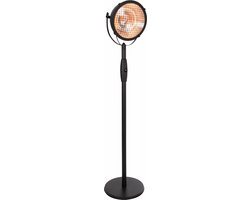 Sunred - Indus - Bright lijn - Zwart - Staand model - Terrasverwarmer – Halogeen technologie - 2100W – ECO - 3 standen - Elektrische heater