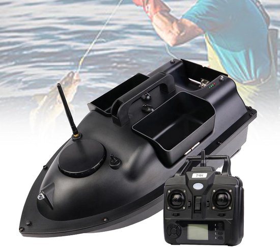 RC Visboot - Bait Boat Hengelboot - Vissen Azen - Automatische Cruise Control - 50x25x17 cm - Zwart