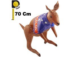 Henbrandt - Opblaasbare Kangaroe met Australische Vlag Print (70cm) - Opblaasdier - Opblaasartikel - Opblaasfiguur Kangaroe / Kangeroe / Kangoeroe