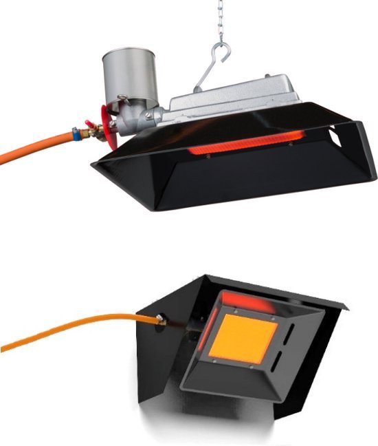 Gasolec® S8 - Heater Terrasverwarmer met Beschermkap - Infrarood Verwarming - 3500W - 50-190mBar Propaan Gas