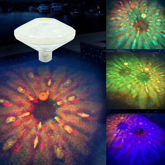 Drijvende LED-zwembadlamp, onderwaterverlichting Geschikt voor zwembaden, zwembadaccessoire met 7 standen, Geschikt voor disco's, zwembadfeesten of vijverdecoratie.