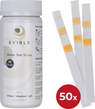 Evible - Teststrips Zwembad & Jacuzzi - 50 Stuks - pH, Chloor & Alkaliteit