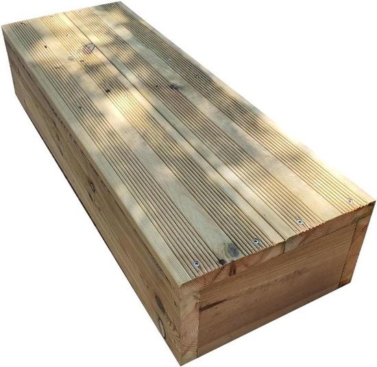 Modulaire trede - Houten treden - Tuin trap maken - Stapelbaar ontwerp - 160 cm breed - Houtkleur