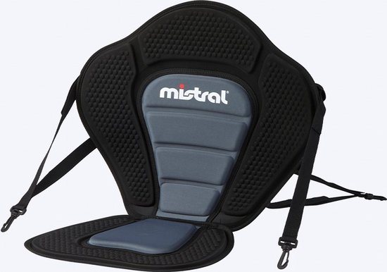 Mistral SUP Kayak Seat | Kajakzitje voor SUP Board | Zwart | Comfortabele Rugsteun | Bevestiging met Clips aan D-ringen | Voor Zittend Peddelen en Toertochten