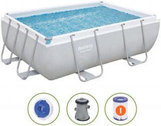 Bestway - Power Steel - Opzetzwembad inclusief filterpomp - 282x196x84 cm - Rechthoekig
