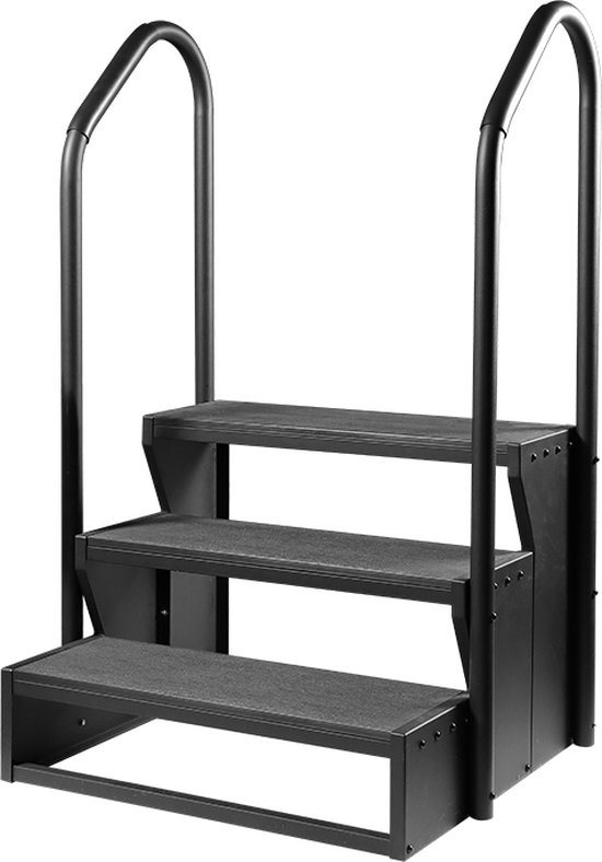 W'eau Spa trap met leuning - Antislip en waterbestendig - Zwart