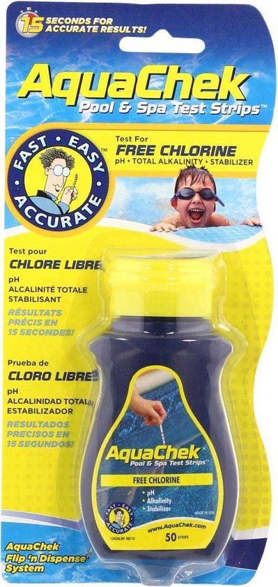Aquacheck Test strips Meet chloor, pH, alkaliniteit en stabilizer - 50 stuks per verpakking
