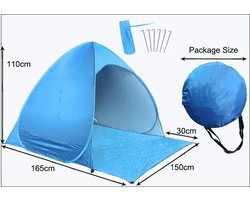 Pop-up tent - Strandtent - Geschikt voor 1-2 Persoons - Blauw