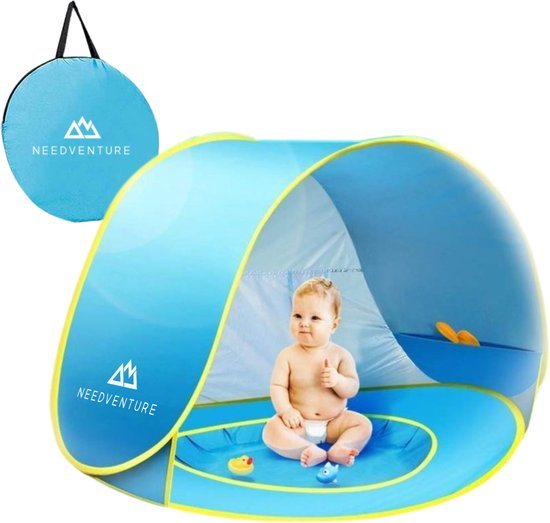 needventure® Baby Speeltent - UV 50 Bescherming - Pop Up Tent - Zwembad Strandtent - Windscherm Strand - Camping Strandtentje - Speeltent - Blauw
