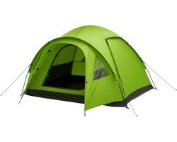 Crivit® – 4-Persoons Koepeltent Groen – Dubbel Dak & Waterdichte Buitentent – UV-bescherming – Windbestendig – Snel Opzetbaar – Familietent met Luifel & Grondzeil