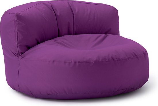 Lumaland Outdoor zitzak lounge, ronde zitzak voor buiten, 320 l vulling, 90 x 50 cm, paars