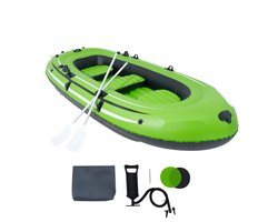 Opblaasboot - Visboot 5-Persoons - PVC - Draagvermogen 499 kg - Zitbanken (2) - Hengelhouder - Aluminium Roeispanen 116 cm - Hogedrukpomp