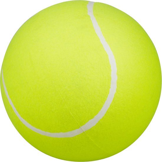 Eddy Toys Tennisbal XL - Extra Grote Tennisbal - Geel met Witte Belijning - XL Formaat - Recreatief Gebruik Binnen en Buiten - Speelbal voor Buiten & Strand
