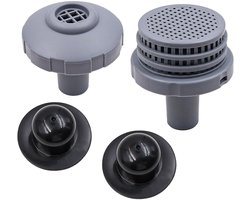 EXCITAT Zwembad Zeef - accessoire voor zwembadonderhoud - Vervangend inlaatmondstuk voor zwembad - met zwembad plugen - Ø 32 mm - Geschikt voor Intex - Grijs