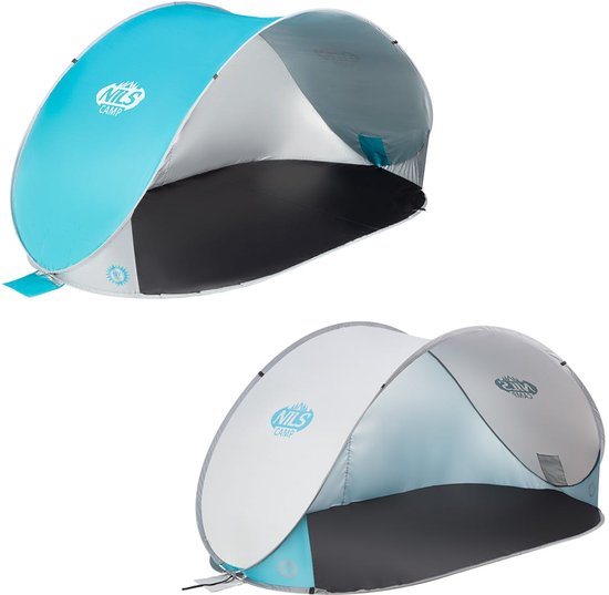 Nils Camp NC3174 - Strandtent - Lichtgrijs - 220 cm - UV-bescherming