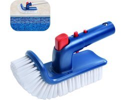 Zwembadreinigingsborstel - 180 graden draaibare bodemreinigingsborstel - Zwembadborstelkop - Pool Algen borstel - Geschikt voor zwembaden, jacuzzi's, spa's, badkamers en keukens - Blauw