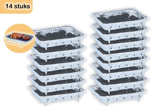 Wegwerpbarbecue 14 stuks – Instant BBQ met 600g Houtskool – Gebruiksklare Barbecue voor Camping, Picknick en Strand