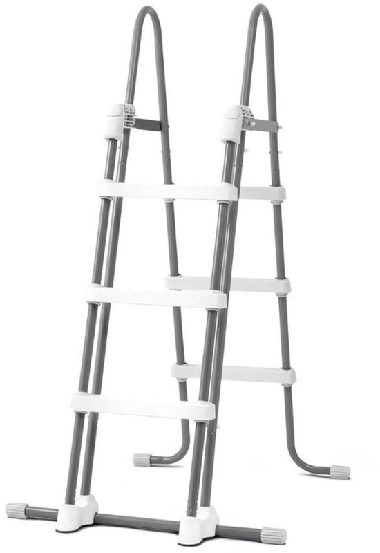 Intex - Deluxe Zwembadladder - Voor wandhoogte 91 cm en 107 cm - Met verschuifbare treden