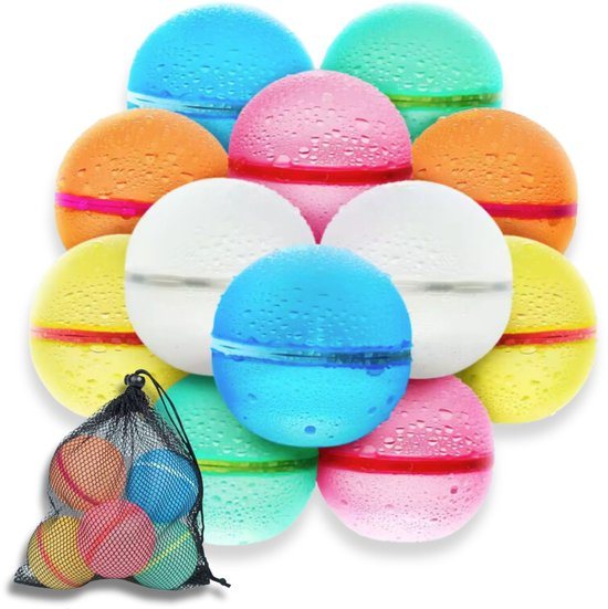 Ressplash® 6 Herbruikbare Waterballonnen - 6 stuks - Gratis E-Book - Bekend van TikTok - Waterballonnen zelfsluitend - Zwembadspelletjes - Zwembadspeelgoed - Waterbal - waterspeelgoed - Zwembad