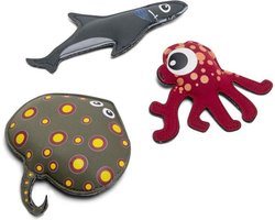 BS Toys Water Duikdieren - 19 X 10 cm - Neopreen Opduikdieren - Zwembad Spel - Duikspeelgoed - Speelgoed - 3 Stuks