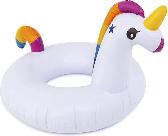 Summertastic Opblaasdier Eenhoorn 90 Cm Vinyl Wit