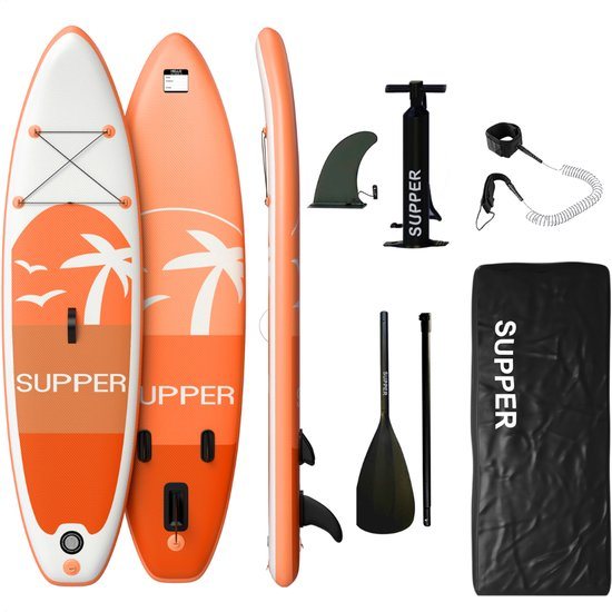 Supper Sup Board - opblaasbaar paddle board 120 kg - peddelen - 285 x 76 cm