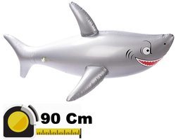 Henbrandt - Opblaasbare Haai van 90 Cm - Leuk voor feestjes of ter decoratie in het zwembad - Opblaasdier - Opblaasartikel - Opblaasfiguur Shark - Strand & Zwembad