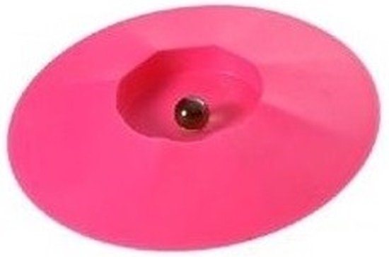 Knikkerpot van kunststof - 17 cm - roze - met knikkers - voor binnen en buiten